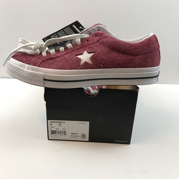 New Burgundy Suede Converse one star men’s shoes - Picture 2 of 7